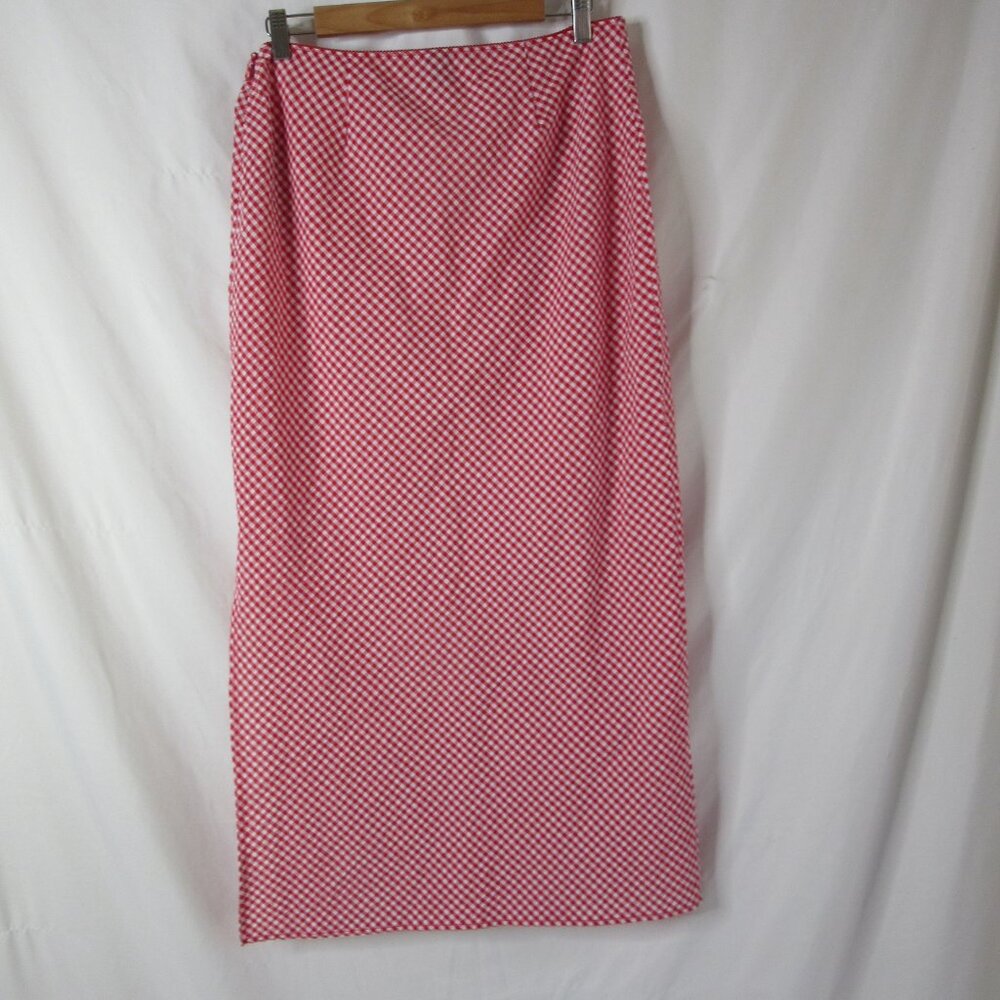 Wild Fable Maxi Skirt Red White Gingham Straight Column Size XXL NWOT - Picture 5 of 13
